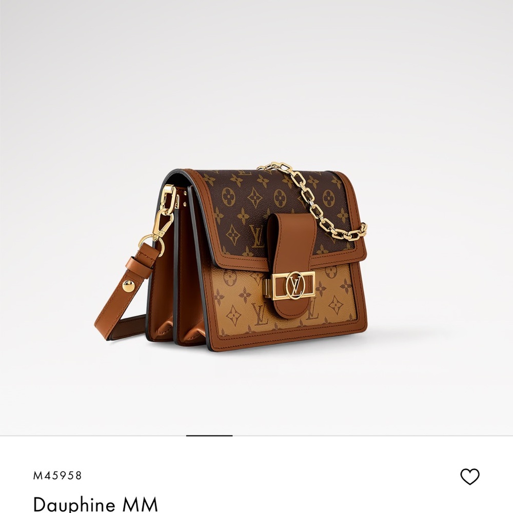 Louis Vuitton Brown Leather Shoulder Bag with Gold